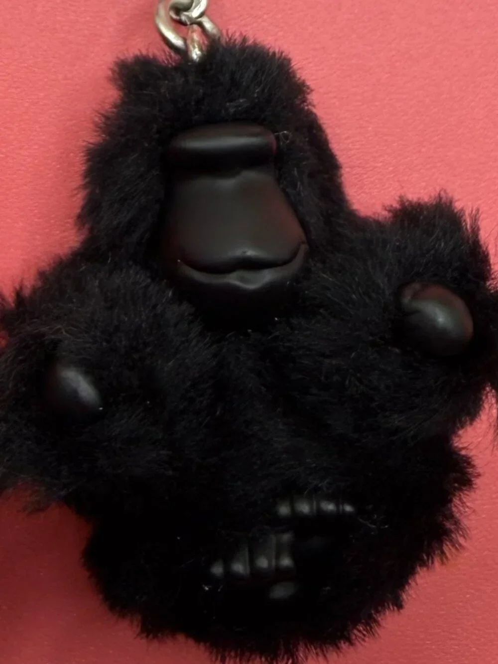 Lot 2 New Kipling Fuzzy Ape Monkey Keychains Key Rings Red Black